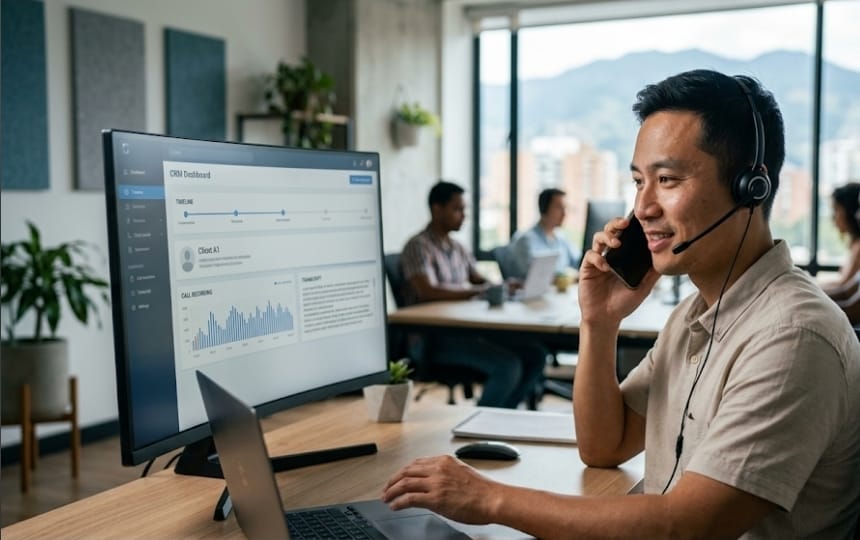 IP Telephony (VoIP) Automatic Call Recording and Transcription Directly in the Client Profile